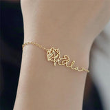 Birth Flower Name Bracelet Stainless Steel Letter Bracelet for Women