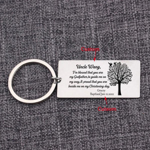 Personalized Stainless Steel Godfather Keychain