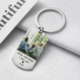 Personalized Father's Gift Keychain Photo Name Drive Safe Keyring