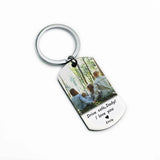 Personalized Father's Gift Keychain Photo Name Drive Safe Keyring