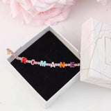 Colorful Enamel Bracelet Personalized Say My Name Tennis Chain Bracelet