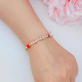 Colorful Enamel Bracelet Personalized Say My Name Tennis Chain Bracelet