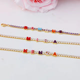 Colorful Enamel Bracelet Personalized Say My Name Tennis Chain Bracelet