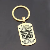 Aunt Dog Tag Keychain: Killing It