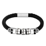 Gothic Skull Bracelet PU Weave Chain Punk Rock Bangle