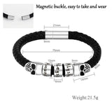 Gothic Skull Bracelet PU Weave Chain Punk Rock Bangle