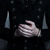 Gothic Skull Bracelet PU Weave Chain Punk Rock Bangle