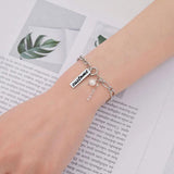 Personalized Stainless Steel Diamond Pearl Bracelet Name Slicing Chain