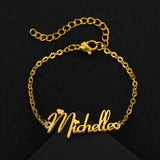 Personalized Name Bracelets for Women Stainless Steel Chain Bracelet