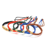 Personalized Metal Charm Braided Bracelet 1-9 Letter Beads Mother's Gift