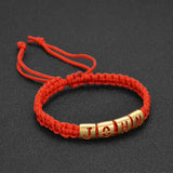 Personalized Metal Charm Braided Bracelet 1-9 Letter Beads Mother's Gift