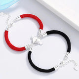 Couple Bracelets Heart Wing Charm Magnetic Clasps Lock Key