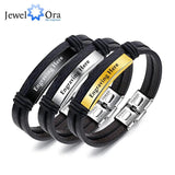Custom Engraved Name Bar Bracelet for Men Stainless Steel ID Jewelry