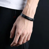 Custom Engraved Name Bar Bracelet for Men Stainless Steel ID Jewelry