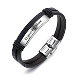 Custom Engraved Name Bar Bracelet for Men Stainless Steel ID Jewelry