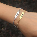 Name Bracelet Stainless Steel For Men Women Adjustable Box Chain