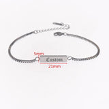 Name Bracelet Stainless Steel For Men Women Adjustable Box Chain