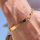 Engrave Bar Bangle Hand Bracelet Stainless Steel Bracelets For Men