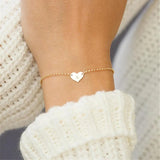 Engraved Heart Bracelet for Women - Custom Name Initial Letter
