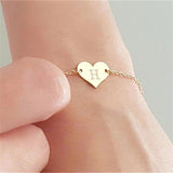 Engraved Heart Bracelet for Women - Custom Name Initial Letter