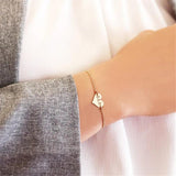 Engraved Heart Bracelet for Women - Custom Name Initial Letter