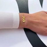 Old English Number Bracelet Stainless Steel Year Pulseiras Masculina