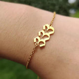 Old English Number Bracelet Stainless Steel Year Pulseiras Masculina