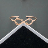 Custom Heart Name Bracelet, Personalized Stainless Steel Bangle
