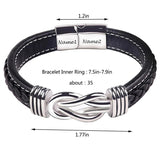 Vintage Leather Bracelet - Customizable Hand-knitted Men's Gift