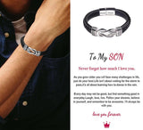Vintage Leather Bracelet - Customizable Hand-knitted Men's Gift
