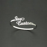 Personalized Double Names Bracelet Stainless Steel Cuff Bangle