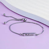 Custom Engrave Heart Bracelet Stainless Steel Name Date Gift