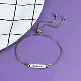 Custom Engrave Heart Bracelet Stainless Steel Name Date Gift