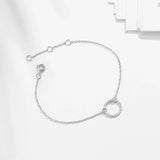 18K Personalized Chain Bracelets Women Round Bangle Stainless Steel