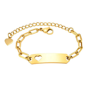 Engravable Name ID Bar Bracelet Stainless Steel Chain Personalized Gift
