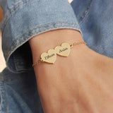 Personalized Family Name Charm Bracelets Heart Jewelry
