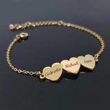 Personalized Family Name Charm Bracelets Heart Jewelry