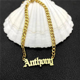Personalized Name Bracelet 5mm NK Chain Stainless Steel Men Women