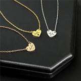 Engraved Script Name Heart Bracelet Stainless Steel Charm Jewelry