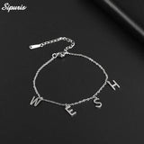 Sipuris Letter Bracelet Stainless Steel Personalized Name Jewelry