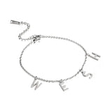 Sipuris Letter Bracelet Stainless Steel Personalized Name Jewelry