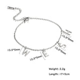 Sipuris Letter Bracelet Stainless Steel Personalized Name Jewelry