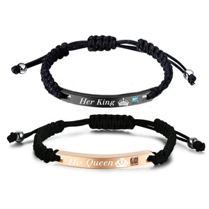 Personalized Couple Bracelet Nylon Braided Name Date Bracelet