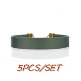 5PCS/SET Engraved Leather Bracelets DIY Bangle Jewelry