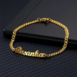 Personalized Stainless Steel Cuban Chain Name Bracelet for Women