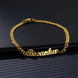 Personalized Stainless Steel Cuban Chain Name Bracelet for Women