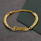 Personalized Stainless Steel Cuban Chain Name Bracelet for Women