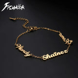 Fishhook Personalized Bracelet Multi-name Family Bangle Gift Stainless Steel