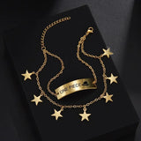 Personalized Double Layer Bracelet with Star Pendant
