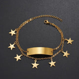 Personalized Double Layer Bracelet with Star Pendant